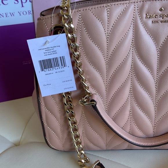 Kate Spade New York Briar Lane Quilted Med Convertible Shoulder Bag Rosy Cheeks - Picture 4 of 14